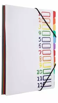 YIYI Document File A4 Folder 12 Pockets File Case Freestanding Document Classification Storage File Office Office Supplies (White)