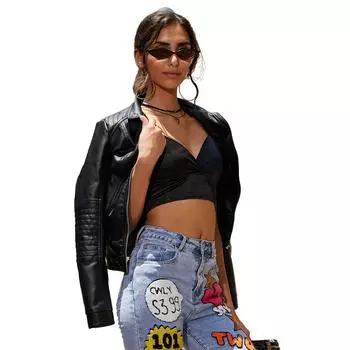 YJKDYK 2024 весна осень женская кожаная куртка однотонные пальто на молнии женские пальто с капюшоном съемная шапка ветрозащитная куртка S красный