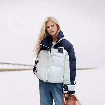 YJKDYK зимние женские парки, топы, женская контрастная куртка из светлого хлопка с лацканами, женская утепленная теплая куртка из хлопка, женская одежда M белый