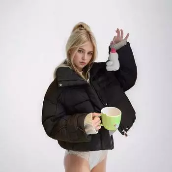 YJKDYK зимние женские парки, топы, женская контрастная куртка из светлого хлопка с лацканами, женская утепленная теплая куртка из хлопка, женская одежда M белый