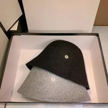 Ykax Ins Япония изготовленный на заказ шерстяной войлок с буквой M однотонная женская кепка-ведро для отдыха женская рыболовная шляпа оптом head size 57cm