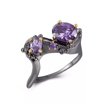 YLKBTY Геометрические кольца женские фиолетового цвета с камнем