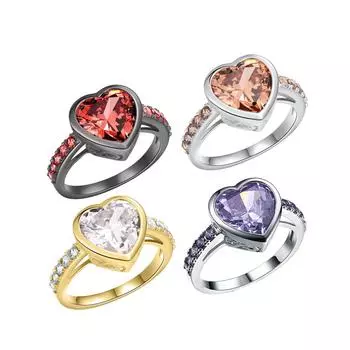 YLKBTY Кольцо в форме сердца для женщин 8(diameter:18.1mm) красный