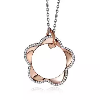 YLKBTY Подвеска с полым цветком для женщин 3.7*3CM розового золота