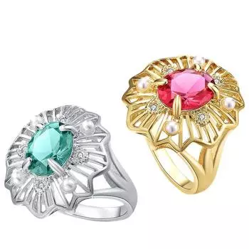 YLKBTY Женские кольца в стиле барокко 7(inner diameter:17.3mm) синий