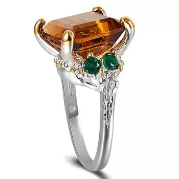 Винтажное кольцо, с цирконием. Размер можно подобрать 9 коричневый