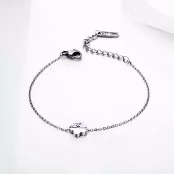 YLKBTY Женский браслет из нержавеющей стали 19.5cm белый