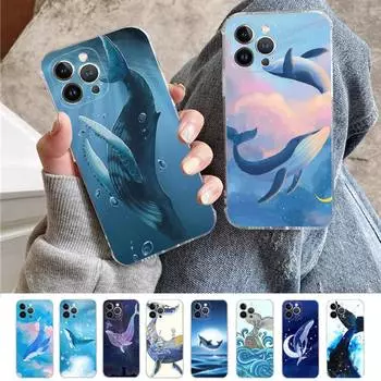 YNDFCNB чехол для телефона с изображением кита, рыбы, волны и моря для iPhone XR X XS Max 14 13 Pro Max 11 12 Mini 6 7 8 plus SE 2020, чехол с принтом 6plus or 6s plus