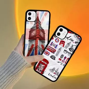 YNDFCNB England British Uk Flag Phone Case Silicone PC+TPU Case for iPhone 11 12 13 Pro Max 8 7 6 Plus X SE XR Hard Fundas iphone 14