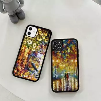 YNDFCNB Леонид Афремов чехол для телефона с масляной краской силиконовый чехол из ПК + ТПУ для iPhone 11 12 13 Pro Max 8 7 6 Plus X SE XR Hard Fundas 6plus or 6s plus