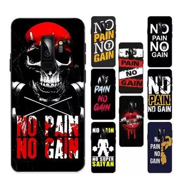 YNDFCNB No Pain No Gain Phone Case for Samsung S20 lite S21 S10 S9 plus for Redmi Note8 9pro for Huawei Y6 cover Samsung S20 lite