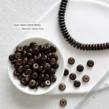 Yo-Yo Coconut Shell 4, 6, 8, 10mm Coconut Shell Separator Beads Beaded Hand Necklace Bracelet Ornament Accessories DIY 10 8mm (3mm thick) spacers