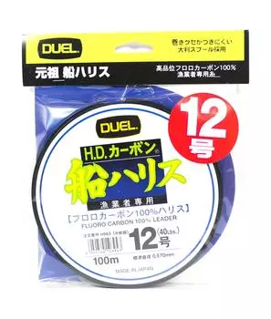 Yo Zuri Duel Fune Leader Фторуглерод, 100 м, размер 12, 40 фунтов, 0,57 мм, H963 (3943)