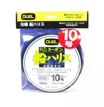 Yo Zuri Duel Fune Leader Фторуглерод, 100 м, размер 10, 35 фунтов, 0,52 мм, H962 (3936) чистый