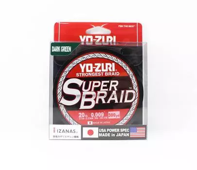Yo Zuri Duel PE леска Super Braid 300YDS 20 фунтов (0,23 мм) Зеленый R1266-DG