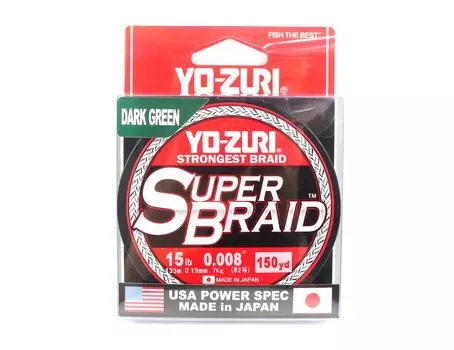 Yo Zuri Duel PE леска Super Braid 150 ярдов 15 фунтов 0,19 мм зеленая R1257-DG 1125 зелёный