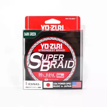 Yo Zuri Duel PE леска Super Braid 300YDS 50 фунтов (0,36 мм) Зеленый R1269-DG (1361) зелёный
