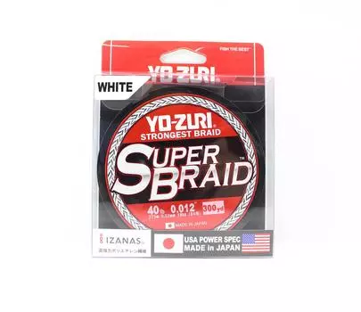 Yo Zuri Duel PE леска Super Braid 300YDS 40 фунтов (0,32 мм) Белый R1268-W (1923 год) белый