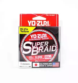 Yo Zuri Duel PE леска Super Braid 150 ярдов 10 фунтов 0,15 мм желтая R1256-Y 5528