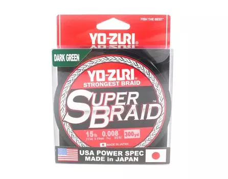 Yo Zuri Duel PE леска Super Braid 300YDS 15 фунтов (0,19 мм) Зеленый R1265-DG зелёный