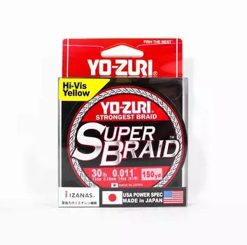 Yo Zuri Duel PE Line Super Braid 150YDS 30Lbs 0.28mm Желтый R1259-Y 5559 жёлтый