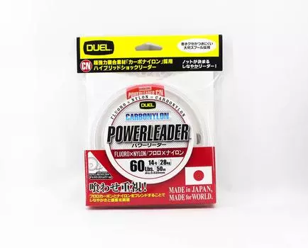 Yo Zuri Duel Powerleader Fluorocarbon Nylon Blend 50 м 60 фунтов 0,62 мм H3333 чистый