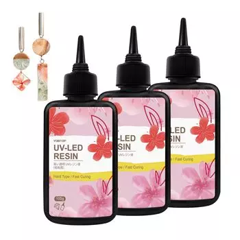 YOBTOP UV Large Resin High Fast Curing Resin Hard UV Resin Liquid for DIY Handmade Accessories Resin, 300g, UV-LED Compatible, Capacity, Transparency,