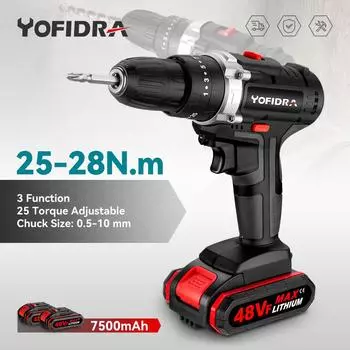 10мм Аккумуляторная Электрическая Дрель-Шуруповерт Перезаряжаемая Ударная Дрель Молоток Инструменты Отвертка для Ремонта Автомобилей Для Аккумулятора Makita Pin 2x Battery- EU plug