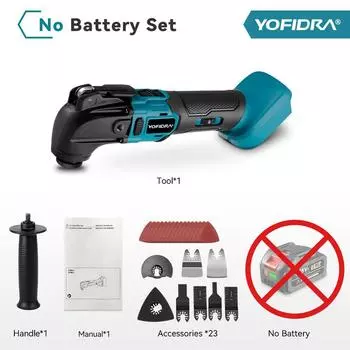 YOFIDRA бесщеточный осциллирующий многофункциональный инструмент 6 передач беспроводной электрический реноватор домашний декоративный триммер для Makita 18v аккумулятор Without Battery