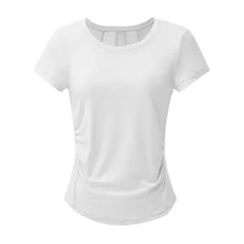Yoga Blouse Spring and Summer Thin Quick Drying Clothes Short-Sleeved Workout Clothes Beauty Back Yoga Clothes Sport Coat for Women Sense White M 47.50 kg-55.00 kg