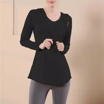 Yoga Clothes, Sports Tops, Women s Autumn And Winter Casual Loose Fit Slimming Hoodie, Long Sleeved Quick Drying Hooded Running And Fitness Sweatshirt L