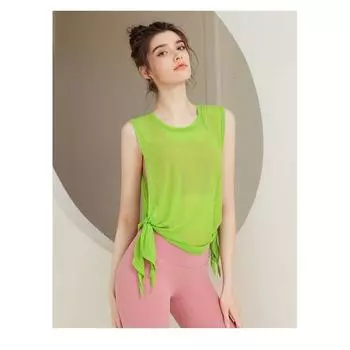 Yoga Clothes Stylish Sleeveless Camisole Women s Outwear Sports Workout Clothes Plus Size Loose Slim Fit Smock Top Green L