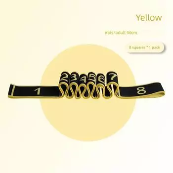 Yoga Elastic Belt Fitness Women s Open Shoulder Hip Training Stretch Strap Resistance Band Sports Tension Band Digital Dance Special Belt Yellow and black 8 squares