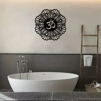 Yoga Metal Wall Hanging Mandala Design Elegant Metal Wall Decoration for Meditation & Spiritual Energy Stylish Yoga Art чёрный