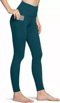 Yoga Quarter Quick Long High Waist Sports Yoga Yoga Sports Compression Tights [Tesla] Women s Pants, Length, [Sweat Absorbent, Drying, Stretchy, темно-зеленого
