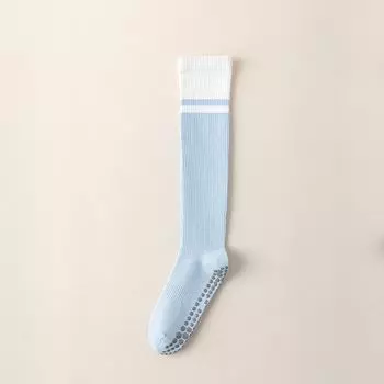 Yoga Socks Children Calf Socks Compression Stockings Silicone Non Slip Sports Muscle Support Socks Fitness Pilates Aerobics Knee High Cotton Light blue (35-size 40)