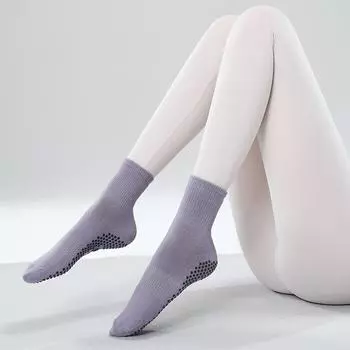 Yoga Socks for Indoor Yoga Non Slip Professional Women Knee Socks Pilates Socks Long Tube Sports Summer Fitness Socks [1 pair of experience] Wisteria color