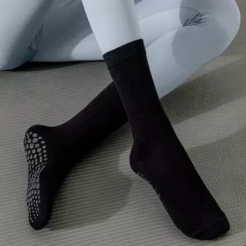 Yoga Socks Non Slip Professional Female Knee Socks Indoor Dance Fitness Non-Slip Socks Room Socks Adult Pilates Socks Black