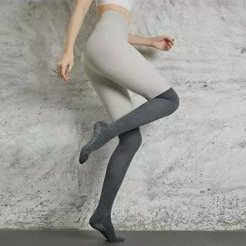 Yoga Socks Non Slip Professional Female over the Knee Stockings Indoor Fitness Non-Slip Socks Room Socks Adult Pilates Socks Grey