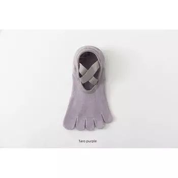 Yoga Socks Non Slip Professional Female Pilates Toe Socks Summer Thin Adult Indoor Special Sports Dance Pantyhose Purple free size