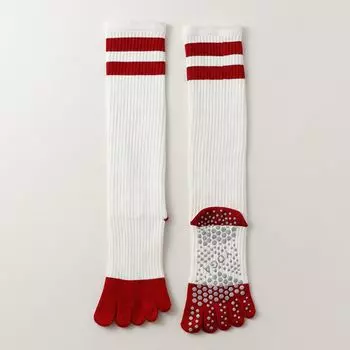 Yoga Socks Non Slip Professional Female Toe Socks Pilates Socks Long Tube Room Socks Adult Yoga Non-Slip Socks White