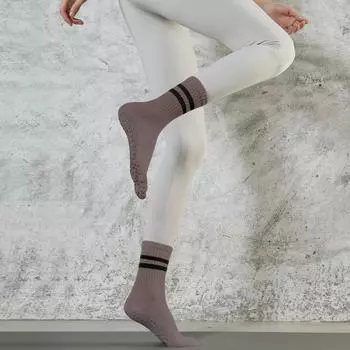Yoga Socks Non Slip Professional Female Toe Socks Knee Socks Indoor Non-Slip Socks Room Socks Adult Pilates Socks (Gray)