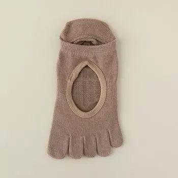 Yoga Socks Non Slip Professional Toe Socks Indoor Sports Running Fitness Skipping Rope Pilates Short Split Toe Boat Socks Curry