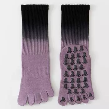 Yoga Socks Non-Slip Professional Women Five-Finger Socks Sports Fitness Non-Slip Socks Room Socks Adult Pilates Socks Black purple