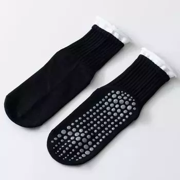 Yoga Socks Non Slip Professional Women s Indoor Sports Fitness Room Socks Adult Dance Non-Slip Socks Pilates Socks (Black)