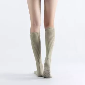 Yoga Socks Non Slip Professional Women Toe Socks Knee Socks Calf Socks Pilates Socks Indoor Fitness Sports Stockings Spring Bean Green