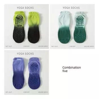 Yoga Socks Non-Slip Professional Women Tube Pilates Sports Fitness Dance Room Socks Adult Autumn and Winter Combination five