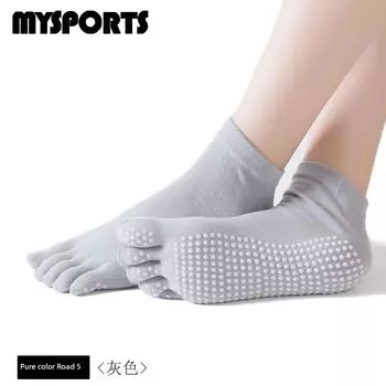 Yoga Socks Zi Non Slip Silicone Toe Socks Professional Pilates Women s Summer Sports Non-Slip Socks Fitness Yoga Socks Pure color gray 23 (yoga socks) a pair