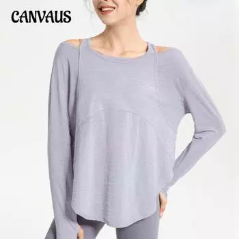 Спортивные топы для йоги, женские свободные куртки больших размеров с длинным рукавом для фитнеса, одежда для йоги, рубашка для бега S белый