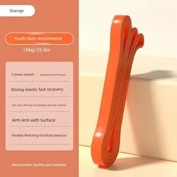 Yoga Stretch Tension Band Back Fitness Track and Field Training Resistance Band Silicone Multi-Functional Breast Shaping Tensioner Thick Circle Natural LaTeX [35 lb Orange] 1 pack